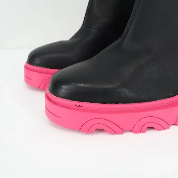 Sorel Brex Heel Chelsea Boots Black Cactus Pink Size 7.5 - Picture 11 of 12